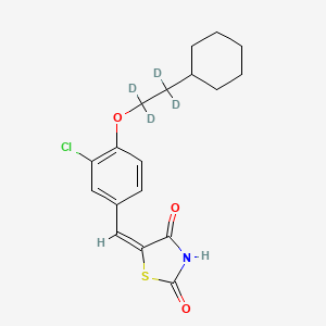 molecular formula C18H20ClNO3S B586498 5-[[3-Chloro-4-(2-cyclohexylethoxy)phenyl]methylene]-2,4-thiazolidinedione-d4 CAS No. 1795137-28-8