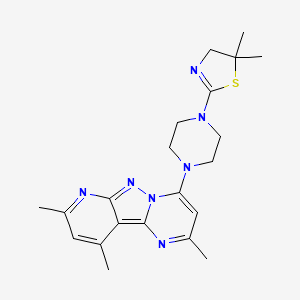 molecular formula C21H27N7S B5864985 4-[4-(5,5-dimethyl-4,5-dihydro-1,3-thiazol-2-yl)-1-piperazinyl]-2,8,10-trimethylpyrido[2',3':3,4]pyrazolo[1,5-a]pyrimidine 