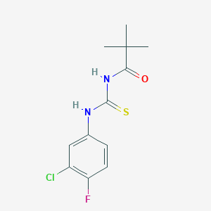 molecular formula C12H14ClFN2OS B5865031 N-{[(3-chloro-4-fluorophenyl)amino]carbonothioyl}-2,2-dimethylpropanamide 