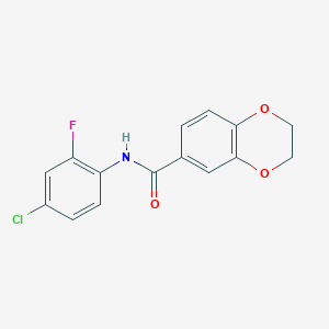 molecular formula C15H11ClFNO3 B5865034 N-(4-chloro-2-fluorophenyl)-2,3-dihydro-1,4-benzodioxine-6-carboxamide 