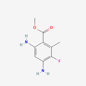 molecular formula C9H11FN2O2 B586504 Methyl 4,6-diamino-3-fluoro-2-methylbenzoate CAS No. 146948-50-7
