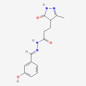 molecular formula C14H16N4O3 B5865134 N'-(3-hydroxybenzylidene)-3-(3-methyl-5-oxo-4,5-dihydro-1H-pyrazol-4-yl)propanohydrazide 