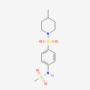 molecular formula C13H20N2O4S2 B5865169 N-{4-[(4-methyl-1-piperidinyl)sulfonyl]phenyl}methanesulfonamide 