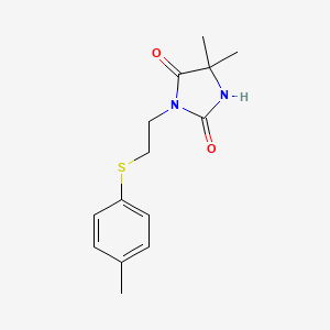 5,5-dimethyl-3-{2-[(4-methylphenyl)thio]ethyl}-2,4-imidazolidinedione