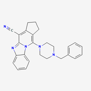 11-(4-benzyl-1-piperazinyl)-2,3-dihydro-1H-cyclopenta[4,5]pyrido[1,2-a]benzimidazole-4-carbonitrile