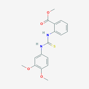 molecular formula C17H18N2O4S B5865249 methyl 2-({[(3,4-dimethoxyphenyl)amino]carbonothioyl}amino)benzoate 