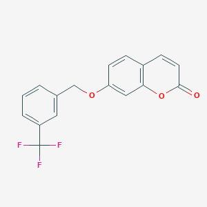 molecular formula C17H11F3O3 B5865275 7-{[3-(三氟甲基)苄基]氧基}-2H-色烯-2-酮 