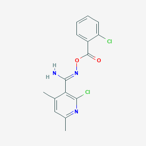 2-chloro-N'-[(2-chlorobenzoyl)oxy]-4,6-dimethylpyridine-3-carboximidamide