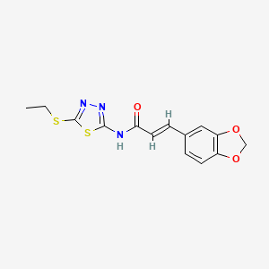 3-(1,3-benzodioxol-5-yl)-N-[5-(ethylthio)-1,3,4-thiadiazol-2-yl]acrylamide