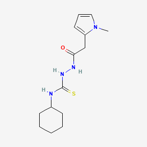 molecular formula C14H22N4OS B5865310 N-cyclohexyl-2-[(1-methyl-1H-pyrrol-2-yl)acetyl]hydrazinecarbothioamide 