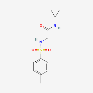 molecular formula C12H16N2O3S B5865335 N~1~-cyclopropyl-N~2~-[(4-methylphenyl)sulfonyl]glycinamide 