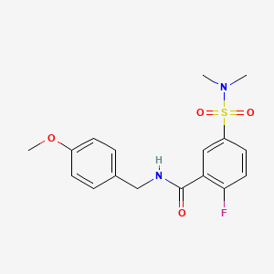 molecular formula C17H19FN2O4S B5865338 5-[(dimethylamino)sulfonyl]-2-fluoro-N-(4-methoxybenzyl)benzamide 