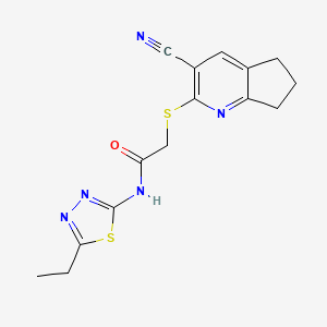 molecular formula C15H15N5OS2 B5865350 2-[(3-cyano-6,7-dihydro-5H-cyclopenta[b]pyridin-2-yl)thio]-N-(5-ethyl-1,3,4-thiadiazol-2-yl)acetamide 