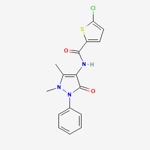 molecular formula C16H14ClN3O2S B5865358 5-chloro-N-(1,5-dimethyl-3-oxo-2-phenyl-2,3-dihydro-1H-pyrazol-4-yl)-2-thiophenecarboxamide 