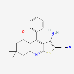 molecular formula C20H17N3OS B5865398 3-amino-7,7-dimethyl-5-oxo-4-phenyl-5,6,7,8-tetrahydrothieno[2,3-b]quinoline-2-carbonitrile 