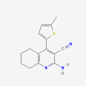 molecular formula C15H15N3S B5865451 2-amino-4-(5-methyl-2-thienyl)-5,6,7,8-tetrahydro-3-quinolinecarbonitrile 