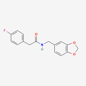 molecular formula C16H14FNO3 B5865457 N-(1,3-benzodioxol-5-ylmethyl)-2-(4-fluorophenyl)acetamide 