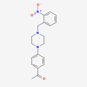 molecular formula C19H21N3O3 B5865463 1-{4-[4-(2-nitrobenzyl)-1-piperazinyl]phenyl}ethanone 