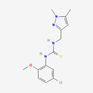 molecular formula C14H17ClN4OS B5865480 N-(5-chloro-2-methoxyphenyl)-N'-[(1,5-dimethyl-1H-pyrazol-3-yl)methyl]thiourea 