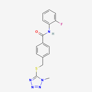 molecular formula C16H14FN5OS B5865508 N-(2-fluorophenyl)-4-{[(1-methyl-1H-tetrazol-5-yl)thio]methyl}benzamide 