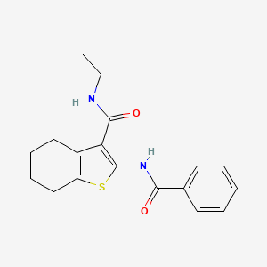 molecular formula C18H20N2O2S B5865659 2-(benzoylamino)-N-ethyl-4,5,6,7-tetrahydro-1-benzothiophene-3-carboxamide 