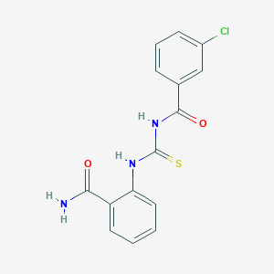 molecular formula C15H12ClN3O2S B5865673 2-({[(3-chlorobenzoyl)amino]carbonothioyl}amino)benzamide 