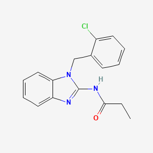 molecular formula C17H16ClN3O B5865694 N-[1-(2-chlorobenzyl)-1H-benzimidazol-2-yl]propanamide 