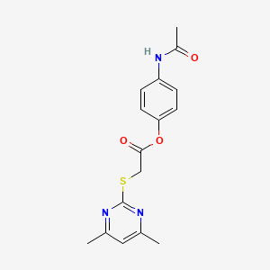 molecular formula C16H17N3O3S B5865747 4-(acetylamino)phenyl [(4,6-dimethyl-2-pyrimidinyl)thio]acetate 