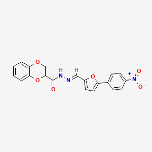 N'-{[5-(4-nitrophenyl)-2-furyl]methylene}-2,3-dihydro-1,4-benzodioxine-2-carbohydrazide