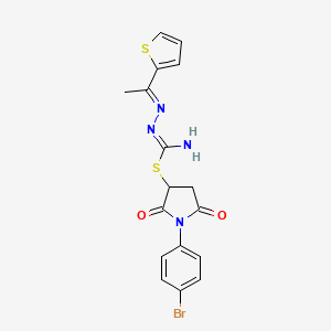 1-(4-bromophenyl)-2,5-dioxo-3-pyrrolidinyl 2-[1-(2-thienyl)ethylidene]hydrazinecarbimidothioate