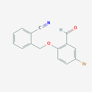 molecular formula C15H10BrNO2 B5865837 2-[(4-bromo-2-formylphenoxy)methyl]benzonitrile 