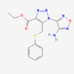 molecular formula C14H14N6O3S B5865839 ethyl 1-(4-amino-1,2,5-oxadiazol-3-yl)-5-[(phenylthio)methyl]-1H-1,2,3-triazole-4-carboxylate 