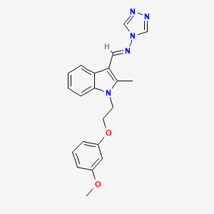 molecular formula C21H21N5O2 B5865944 N-({1-[2-(3-methoxyphenoxy)ethyl]-2-methyl-1H-indol-3-yl}methylene)-4H-1,2,4-triazol-4-amine 