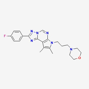 molecular formula C22H25FN6O B5866055 2-(4-fluorophenyl)-8,9-dimethyl-7-[3-(4-morpholinyl)propyl]-7H-pyrrolo[3,2-e][1,2,4]triazolo[1,5-c]pyrimidine 