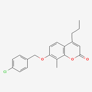 molecular formula C20H19ClO3 B5866062 7-[(4-chlorobenzyl)oxy]-8-methyl-4-propyl-2H-chromen-2-one 