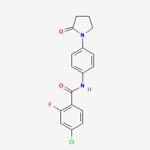 molecular formula C17H14ClFN2O2 B5866133 4-chloro-2-fluoro-N-[4-(2-oxo-1-pyrrolidinyl)phenyl]benzamide 