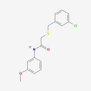 molecular formula C16H16ClNO2S B5866154 2-[(3-chlorobenzyl)thio]-N-(3-methoxyphenyl)acetamide 