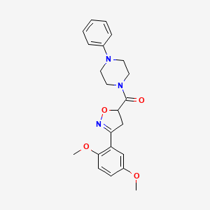 molecular formula C22H25N3O4 B5866178 1-{[3-(2,5-dimethoxyphenyl)-4,5-dihydro-5-isoxazolyl]carbonyl}-4-phenylpiperazine 