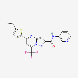 molecular formula C19H14F3N5OS B5866184 5-(5-ethyl-2-thienyl)-N-3-pyridinyl-7-(trifluoromethyl)pyrazolo[1,5-a]pyrimidine-2-carboxamide 