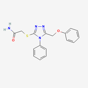 molecular formula C17H16N4O2S B5866199 2-{[5-(苯氧甲基)-4-苯基-4H-1,2,4-三唑-3-基]硫代}乙酰胺 