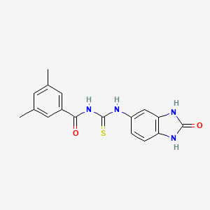 3,5-dimethyl-N-{[(2-oxo-2,3-dihydro-1H-benzimidazol-5-yl)amino]carbonothioyl}benzamide