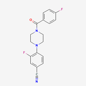 molecular formula C18H15F2N3O B5866207 3-fluoro-4-[4-(4-fluorobenzoyl)-1-piperazinyl]benzonitrile 