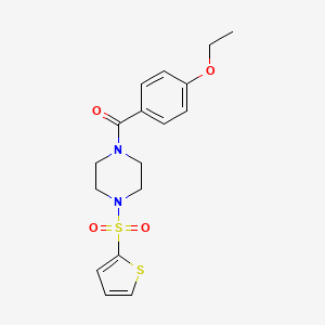 molecular formula C17H20N2O4S2 B5866215 1-(4-ethoxybenzoyl)-4-(2-thienylsulfonyl)piperazine 