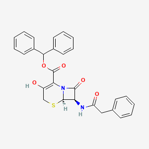 molecular formula C28H24N2O5S B586622 (6R,7R)-Benzhydryl 3-hydroxy-8-oxo-7-(2-phenylacetamido)-5-thia-1-azabicyclo[4.2.0]oct-2-ene-2-carboxylate CAS No. 54639-48-4