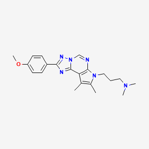 molecular formula C21H26N6O B5866229 3-[2-(4-methoxyphenyl)-8,9-dimethyl-7H-pyrrolo[3,2-e][1,2,4]triazolo[1,5-c]pyrimidin-7-yl]-N,N-dimethyl-1-propanamine 