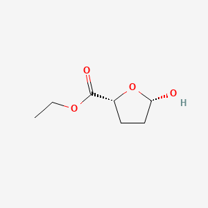 molecular formula C7H12O4 B586625 (2R,5S)-Ethyl 5-hydroxytetrahydrofuran-2-carboxylate CAS No. 147058-29-5
