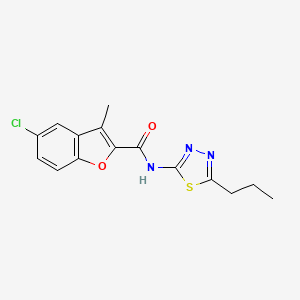 molecular formula C15H14ClN3O2S B5866252 5-chloro-3-methyl-N-(5-propyl-1,3,4-thiadiazol-2-yl)-1-benzofuran-2-carboxamide 