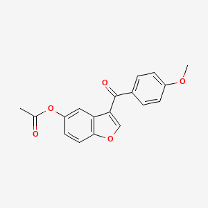 molecular formula C18H14O5 B5866258 3-(4-methoxybenzoyl)-1-benzofuran-5-yl acetate 