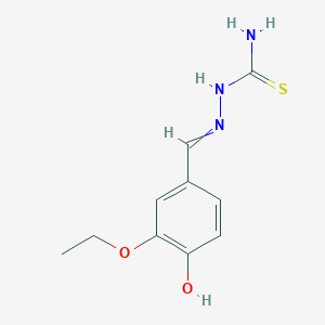 molecular formula C10H13N3O2S B5866259 [(3-Ethoxy-4-hydroxyphenyl)methylideneamino]thiourea 