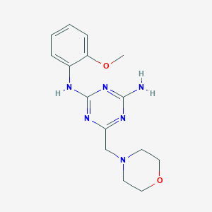 molecular formula C15H20N6O2 B5866294 N-(2-methoxyphenyl)-6-(4-morpholinylmethyl)-1,3,5-triazine-2,4-diamine 